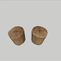 Natural Wooden Tree Stump Side Tables With Rustic Texture And Solid Design 3d model