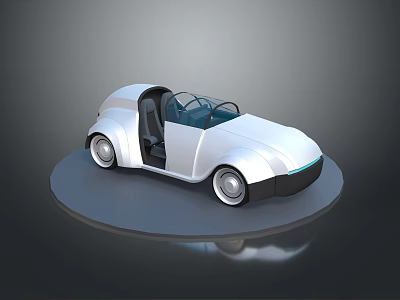 Modern White Convertible Car With Open Top And Sleek Body Design 3d model