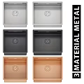 Modern Stainless Steel Kitchen Sink With Square Design Faucet And Color Options