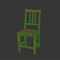 Simple Wooden Chair Design With Vertical Backrest Slats And Square Seat