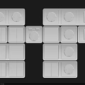 White Electrical Switch Panels with Various Socket and Light Switch Designs for Home Use 3d model