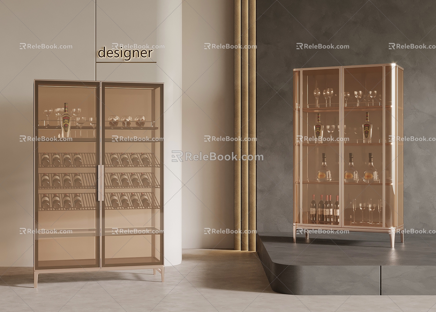 Glass Wine Cabinet 3d model