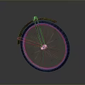 Vintage Green Bicycle Wheel With Metal Spokes Classic Design And Retro Look