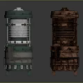Industrial Mechanical Equipment With Green And Rusty Metal Components