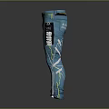 Teal Motocross Pants With Geometric Patterns And Yellow White Accent Lines