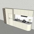 Modern Light Colored Kitchen Cabinets With Vintage Refrigerator Wine Rack And Tile Backsplash