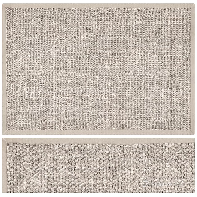Textured Square Rugs In Neutral Tones For Home 3d model