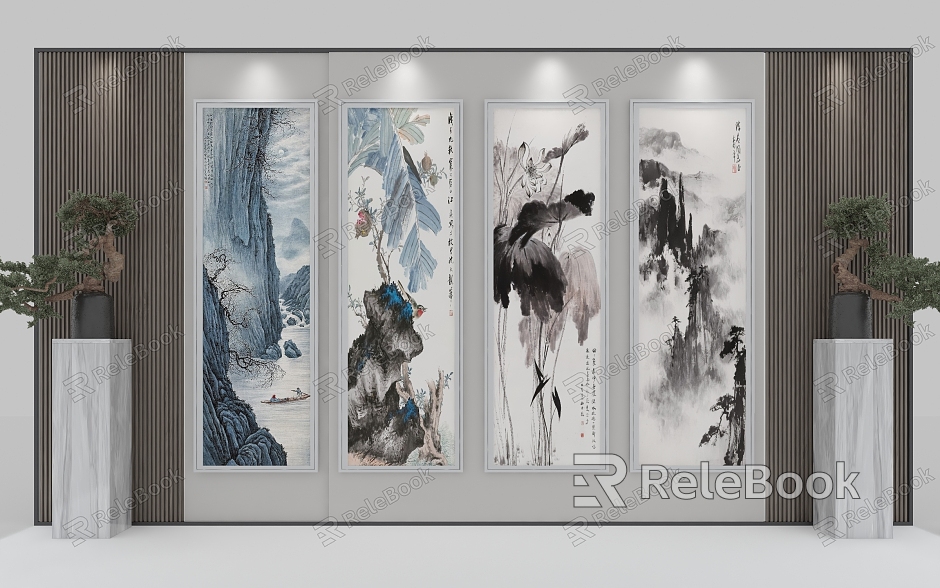 New Chinese Vertical Hanging Painting, Decorative Painting, Landscape Painting, Traditional Chinese Painting model