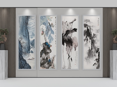 New Chinese Vertical Hanging Painting, Decorative Painting, Landscape Painting, Traditional Chinese Painting model