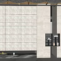 Modern Partition DuPont Paper DuPont Paper Partition Door Curtain Fireplace 3d model