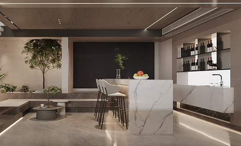 Modern Bar Area 3d model