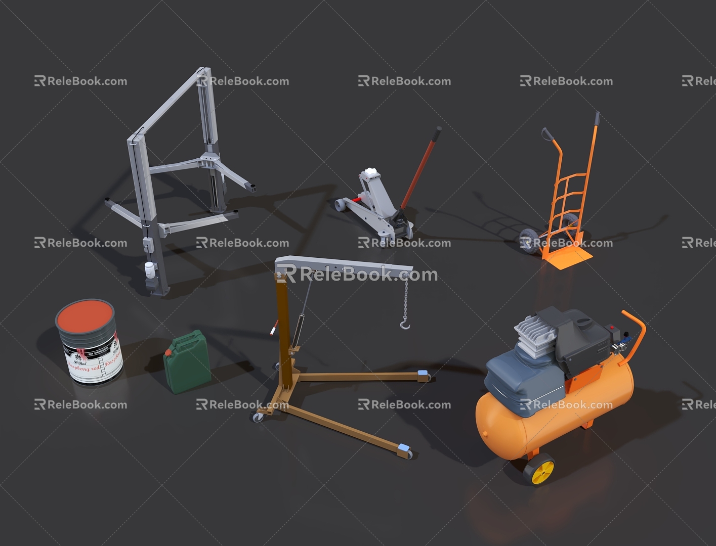 Auto parts parts mechanical parts unloading truck management truck pressure tank car repair workshop 3d model