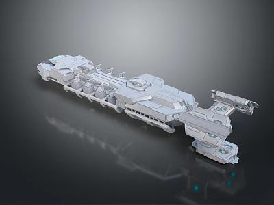 Futuristic Spacecraft 3D Model with Advanced Design and Modular Structure for Space Exploration 3d model