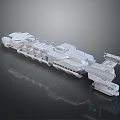 Futuristic Spacecraft 3D Model with Advanced Design and Modular Structure for Space Exploration 3d model