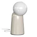 Elegant Contemporary Table Lamp Featuring Spherical Glass Shade And Sleek Transparent Base Design