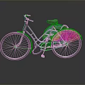 Vintage Green Bicycle With Classic Frame And Reflective Surface Design