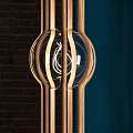 Modern Gold Frame Floor Lamp With Spherical Glass Shade In Interior Space