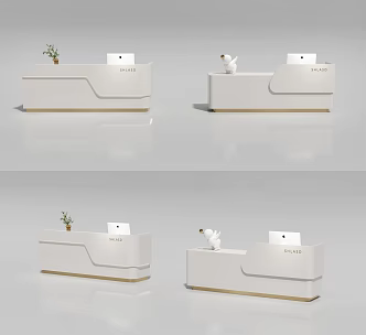 Simple Front Desk Reception Desk Cashier Desk Beauty Salon Front Desk 3d model
