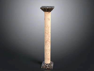 Elegant Classical Marble Architectural Column With Ornate Capital And Textured Base 3d model