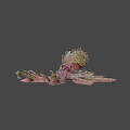 Fantasy Octopus Like Game Movie Character With Rock Head Multiple Tentacles And Pink Brown Color