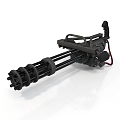 Multi Barrel Machine Gun With Tactical Metal Frame And Automatic Firing System Military Weapon Design