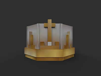 Stunning Gold Crown Jewelry With Cross Design And Elegant Base Details 3d model