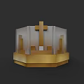 Stunning Gold Crown Jewelry With Cross Design And Elegant Base Details