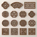Chinese-style openwork window openwork window grilles 3d model