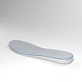 Contemporary Curved White Objects With Mesh Texture And Blue Edge Accents