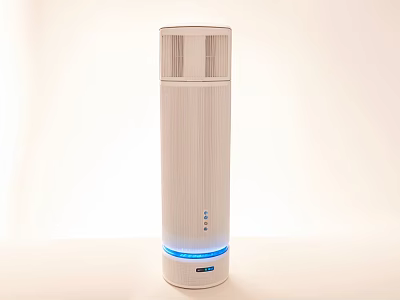 White Tower Air Cooler Fan With Blue Light And Sleek Modern Design 3d model