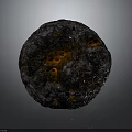 Natural Wood And Stone Spherical Decor With Textured Dark Exterior And Orange Center