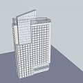 Modern High Rise Office Building With Glass Facade And Multiple Windows 3d model