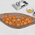 Modern Fruit Plate Fruit Ornaments Coffee Ornaments Persimmon Fruit Plate Ornaments 3d model