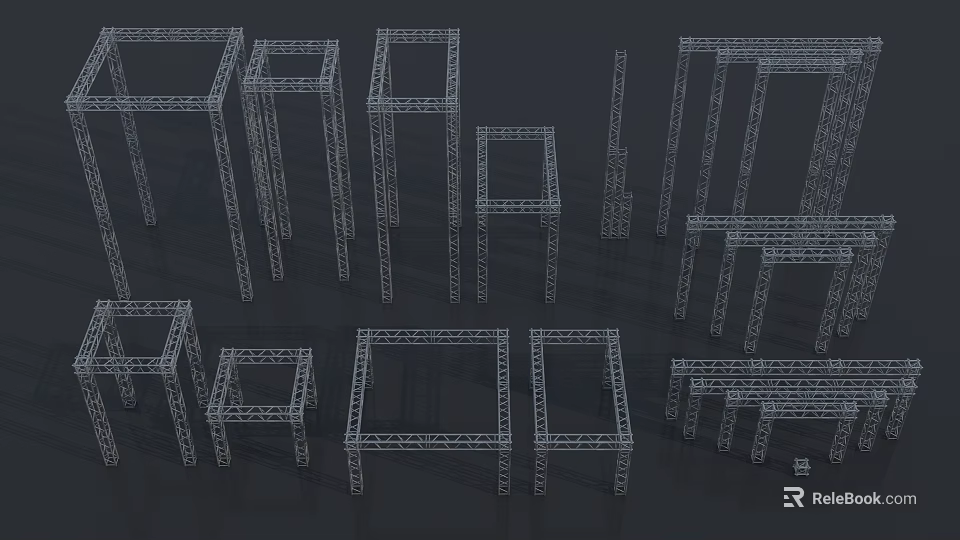 Geometric Metal Frame Furniture with Various Shapes Sizes and Modern Structures Design 3d model 
