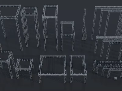 Geometric Metal Frame Furniture with Various Shapes Sizes and Modern Structures Design 3d model