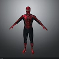 Spider Man 3D Model In Red And Black Suit With Spider Web Pattern