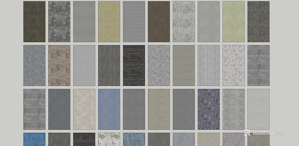 Tile Samples With Various Colors And Different Textures In Grid Arrangement 3d model