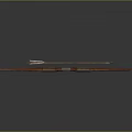 Traditional Brown Curved Wooden Bow With Blue Arrowhead And White Shaft Weapon