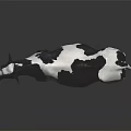 3D Rendered Black And White Cow Standing On Dark Background With Reflection