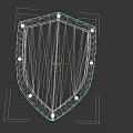 Rustic Medieval Shield Weapon With Red Cross Design White Background And Metal Border