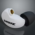 Shure White In Ear Computer Earphones With Black Earbud And Gold Connector