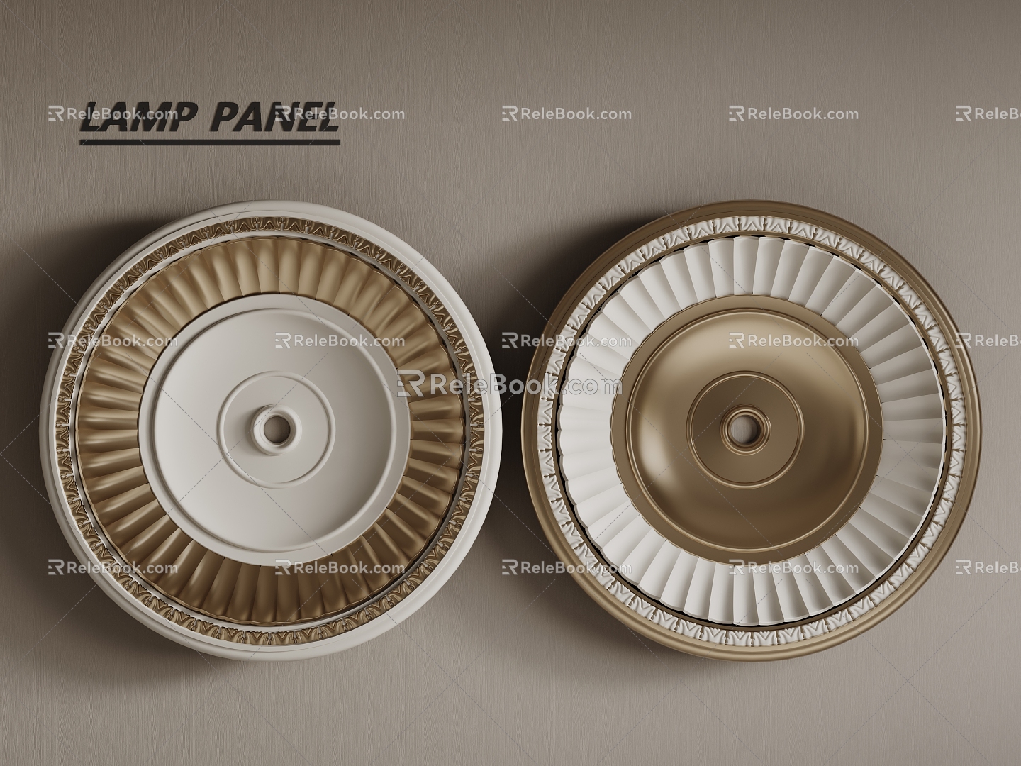 European-style lamp panel, round lamp panel, metal lamp panel 3d model