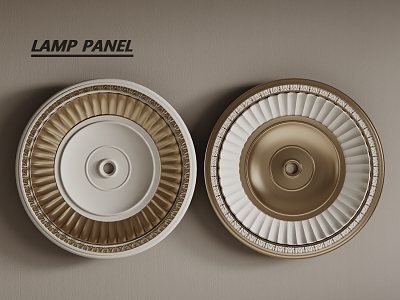 European-style lamp panel, round lamp panel, metal lamp panel 3d model