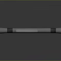 Silver Metallic Cylinder Tool With Black Grip And Smooth Reflective Surface