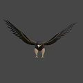 Game Movie Character Eagle with Spreading Black Wings Yellow Beak and Talons Standing Pose