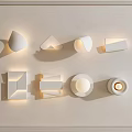 Modern White Wall Sconces With Various Geometric Shapes For Home Decor 3d model