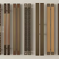 Elegant Decorative Door Handles Featuring Various Ornate Patterns Metal And Wood Combinations