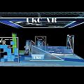URC VR Exhibition Booth Design With Display Screens And Lighting Features 3d model