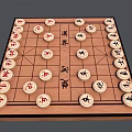 Traditional Chinese Chess Board Game Entertainment with Wooden Board and Round Pieces