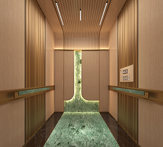 Light Luxury Elevator Car 3d model